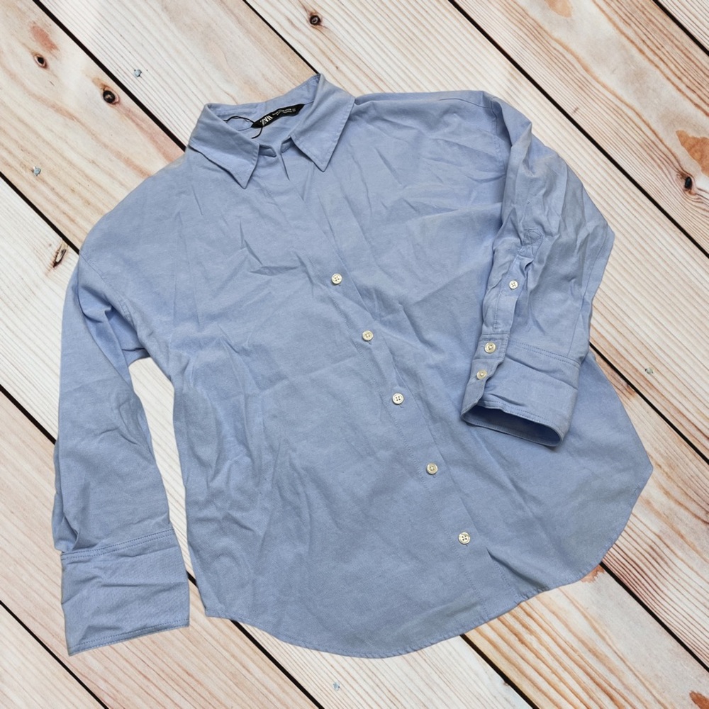 Zara Light Blue Button Down Shirt